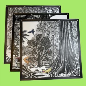 Les 3 panneaux 120 * 120 cm – 12 animaux